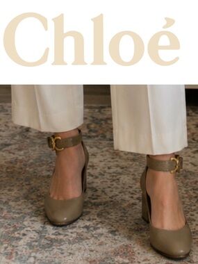 Chloé Tan Ankle Strap Heels